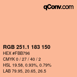 カラーコード: RGB 251.1 183 150 | qconv.com