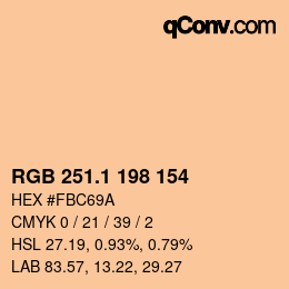 Color code: RGB 251.1 198 154 | qconv.com