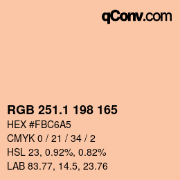 カラーコード: RGB 251.1 198 165 | qconv.com