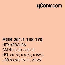カラーコード: RGB 251.1 198 170 | qconv.com