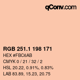 Color code: RGB 251.1 198 171 | qconv.com