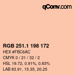 Color code: RGB 251.1 198 172 | qconv.com