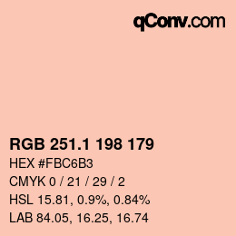 Color code: RGB 251.1 198 179 | qconv.com