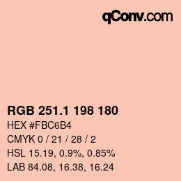 カラーコード: RGB 251.1 198 180 | qconv.com