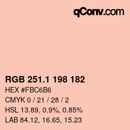 カラーコード: RGB 251.1 198 182 | qconv.com