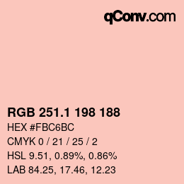 カラーコード: RGB 251.1 198 188 | qconv.com