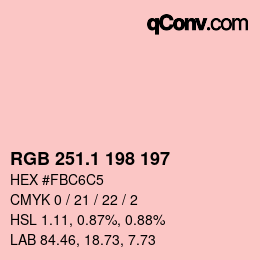 カラーコード: RGB 251.1 198 197 | qconv.com