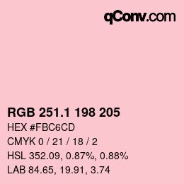 カラーコード: RGB 251.1 198 205 | qconv.com