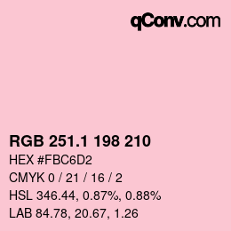 カラーコード: RGB 251.1 198 210 | qconv.com