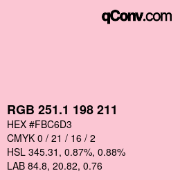 カラーコード: RGB 251.1 198 211 | qconv.com