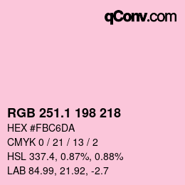 カラーコード: RGB 251.1 198 218 | qconv.com