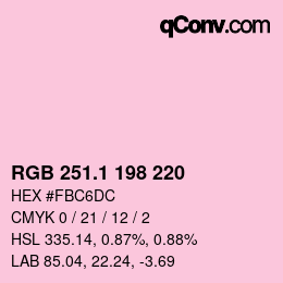 カラーコード: RGB 251.1 198 220 | qconv.com