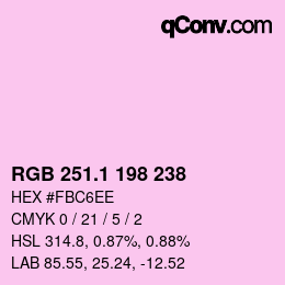 カラーコード: RGB 251.1 198 238 | qconv.com