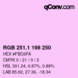 カラーコード: RGB 251.1 198 250 | qconv.com