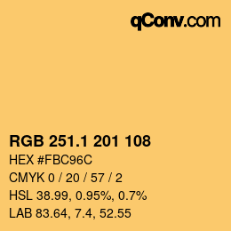 カラーコード: RGB 251.1 201 108 | qconv.com