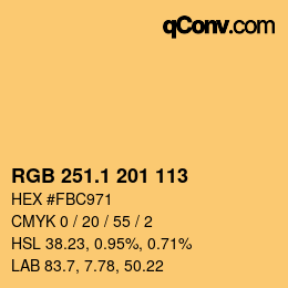 カラーコード: RGB 251.1 201 113 | qconv.com