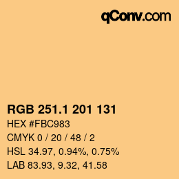 カラーコード: RGB 251.1 201 131 | qconv.com