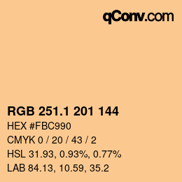カラーコード: RGB 251.1 201 144 | qconv.com