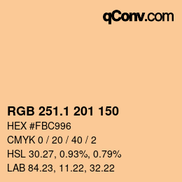 カラーコード: RGB 251.1 201 150 | qconv.com