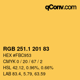 カラーコード: RGB 251.1 201 83 | qconv.com