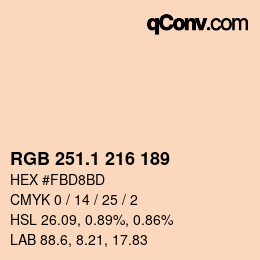 カラーコード: RGB 251.1 216 189 | qconv.com