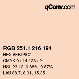 カラーコード: RGB 251.1 216 194 | qconv.com