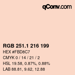 カラーコード: RGB 251.1 216 199 | qconv.com