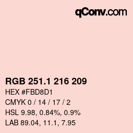 カラーコード: RGB 251.1 216 209 | qconv.com