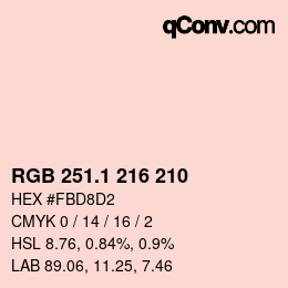 カラーコード: RGB 251.1 216 210 | qconv.com