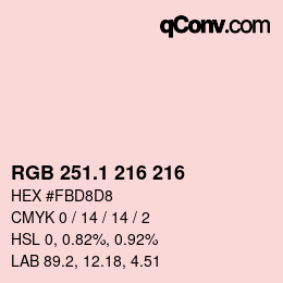 カラーコード: RGB 251.1 216 216 | qconv.com