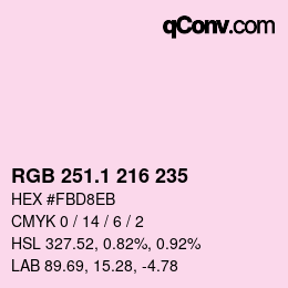 カラーコード: RGB 251.1 216 235 | qconv.com