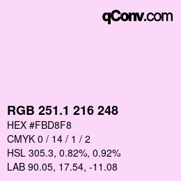 カラーコード: RGB 251.1 216 248 | qconv.com