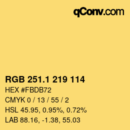 カラーコード: RGB 251.1 219 114 | qconv.com