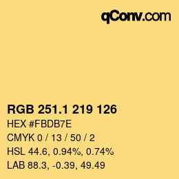 カラーコード: RGB 251.1 219 126 | qconv.com