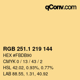 カラーコード: RGB 251.1 219 144 | qconv.com