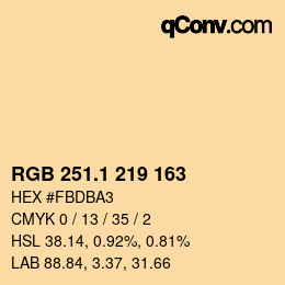 カラーコード: RGB 251.1 219 163 | qconv.com