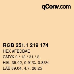 カラーコード: RGB 251.1 219 174 | qconv.com