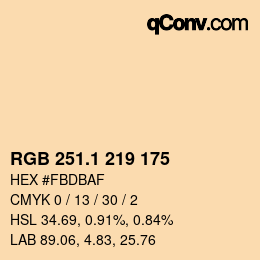 カラーコード: RGB 251.1 219 175 | qconv.com