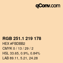 カラーコード: RGB 251.1 219 178 | qconv.com