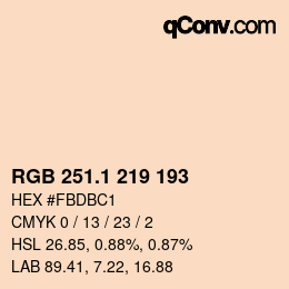 カラーコード: RGB 251.1 219 193 | qconv.com