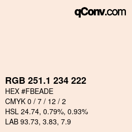 カラーコード: RGB 251.1 234 222 | qconv.com