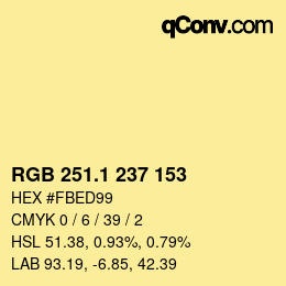 カラーコード: RGB 251.1 237 153 | qconv.com