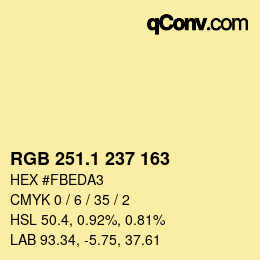 カラーコード: RGB 251.1 237 163 | qconv.com