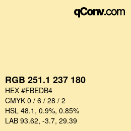 Color code: RGB 251.1 237 180 | qconv.com