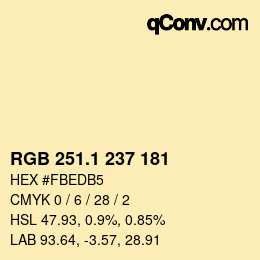 カラーコード: RGB 251.1 237 181 | qconv.com