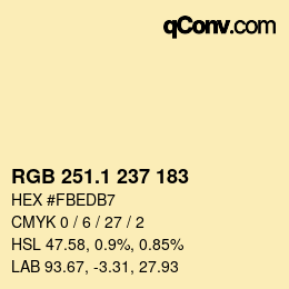 カラーコード: RGB 251.1 237 183 | qconv.com
