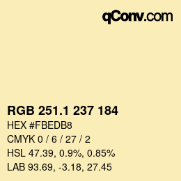カラーコード: RGB 251.1 237 184 | qconv.com