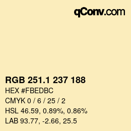 カラーコード: RGB 251.1 237 188 | qconv.com
