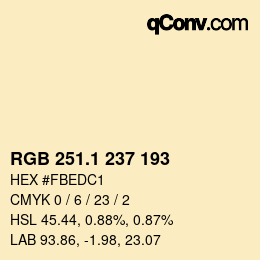 カラーコード: RGB 251.1 237 193 | qconv.com