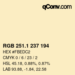 カラーコード: RGB 251.1 237 194 | qconv.com